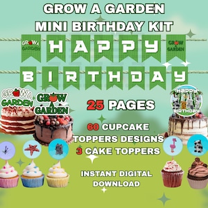 Grow A Garden Roblox Party Set | Birthday Invitation, Cake Topper, Party Banner, Party Decor - Digital Download Printable Template
