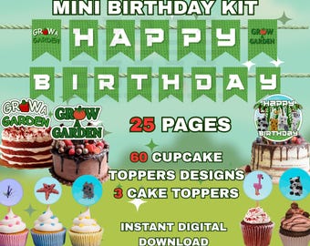 Grow A Garden Roblox Party Set | Birthday Invitation, Cake Topper, Party Banner, Party Decor - Digital Download Printable Template