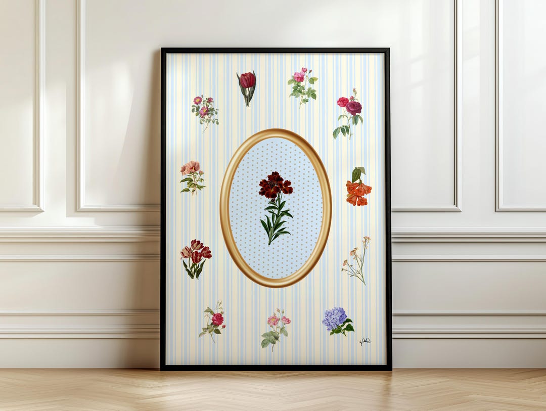 Vintage Flowers Art Print, Home Decor, Wall Decoration for Her Bedroom ...