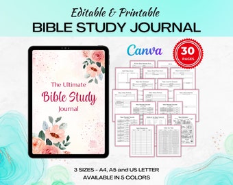 Bible Study Journal Guide Template Printable Bible Verse Mapping SOAP Bible Study Bundle Devotional Christian Journal Bible Character Study