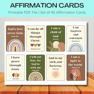 Carte di affermazione con versetti biblici – Carte con scritture boho – Regalo cristiano per donne e uomini – Citazioni basate sulla fede – Incoraggiamento biblico quotidiano