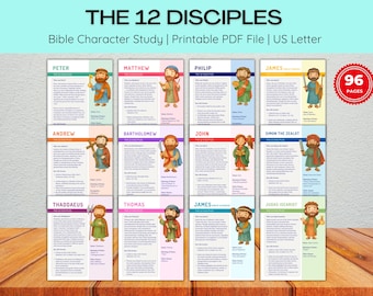 Bible Study Guide Template | 12 Disciples Bible Character Study | Jesus Apostles | Printable Bible Study Journal | Digital Download
