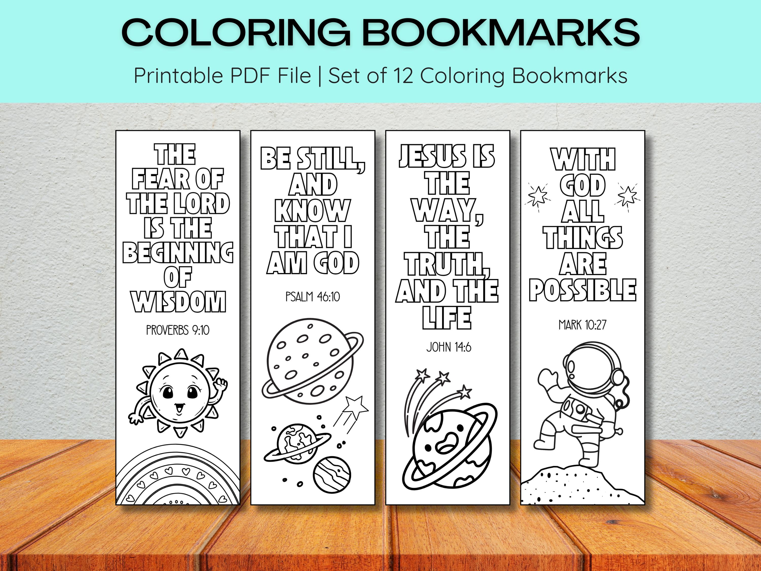Printable Bible Verse Coloring Bookmarks for Kids – Christian Space ...