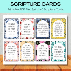 Blumenschriftkarten für Frauen | Druckbare Bibel-Vers-Karten PDF | Christliche Ermutigung | Christliche Glaube Geschenke | Inspirierende Karten