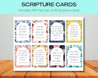 Cartões com Versículos Bíblicos Florais para Mulheres | Cartões com Versículos Bíblicos para Imprimir em PDF | Encorajamento Cristão | Presentes de Fé Cristã | Cartões Inspiradores