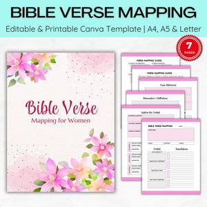 Bible Verse Mapping PDF Bible Study Guide Bible Study Template Kids Bible Study Journal Bible Study Notes Scripture Mapping Gifts for Women