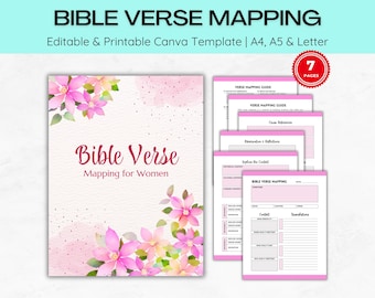 Bible Verse Mapping PDF Bible Study Guide Bible Study Template Kids Bible Study Journal Bible Study Notes Scripture Mapping Gifts for Women