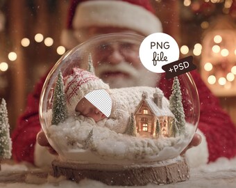 Fondo digital para recién nacidos con cara de Papá Noel, fondo navideño para bebé, accesorio acogedor para fotografía de Año Nuevo, PSD, descarga digital