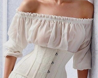 Corsé de satén bajo el busto