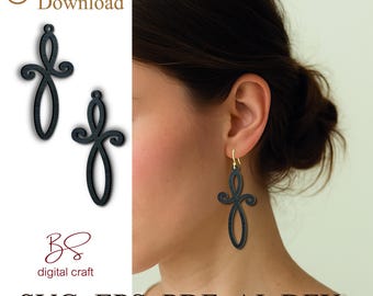 Cross Earrings Laser Cut Files – Digital Download SVG Wood Earring Designs – Christian Jewelry DIY – Glowforge & Cricut Ready