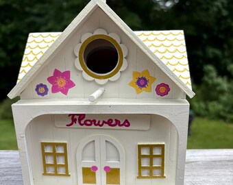 Birdhouse - Flower Shop with Gold Door