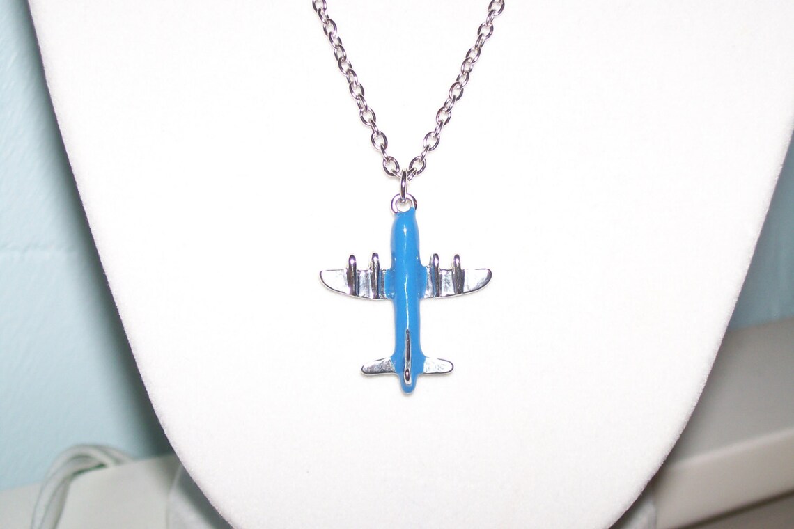 Airplane Necklace Pilot Aviation Airlines Aeronautical Etsy
