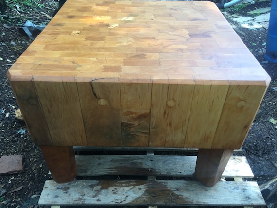 Vintage Restored Antique Butcher Block Monarch Meat Block 