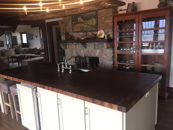 End Grain Walnut Butcher Block Island Top Etsy