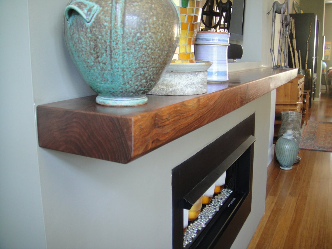 Floating Walnut Mantelshelf Etsy