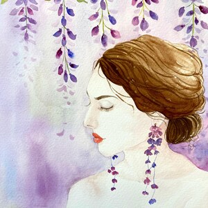 Bloom Girl 3 Watercolor Original Painting Wall Art