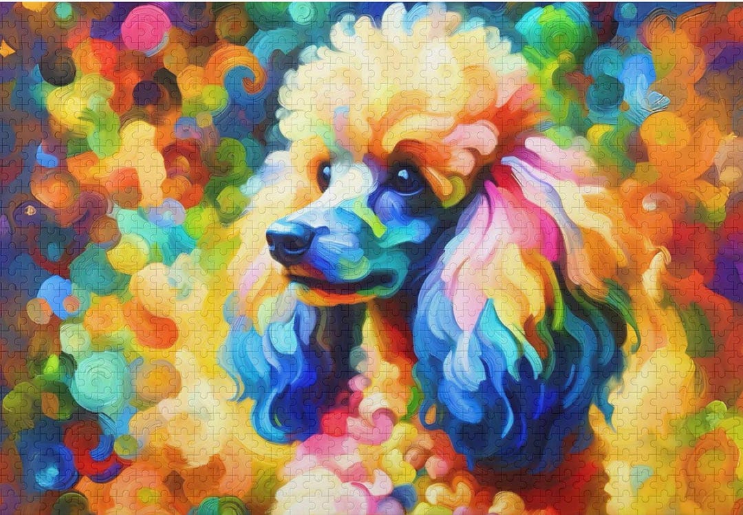Colorful Wall Art Poodle Puzzle 300/500/1000 Pieces, Dog Lovers Gift ...