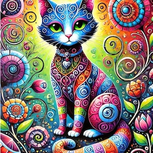 Wall Art Cat Puzzle 300/500/1000 Pieces, Cat Lover Gift, Cat Mom, Unique Gift Idea, Jigsaw Puzzle Cat Art, Home Decor Puzzle, Wooden Puzzle