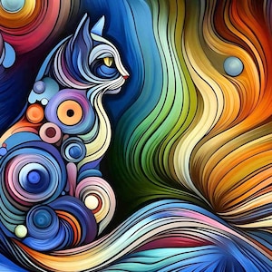 Wall Art Cat Puzzle 300/500/1000 Pieces, Cat Lover Gift, Cat Mom, Unique Gift Idea, Jigsaw Puzzle Cat Art, Home Decor Puzzle, Wooden Puzzle