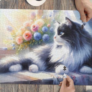 Wall Art Cat Puzzle 300/500/1000 Pieces, Cat Lover Gift, Cat Mom, Unique Gift Idea, Jigsaw Puzzle Cat Art, Home Decor Puzzle, Wooden Puzzle
