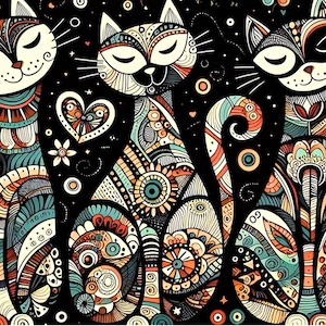 Wall Art Cat Puzzle 300/500/1000 Pieces, Cat Lover Gift, Cat Mom, Unique Gift Idea, Jigsaw Puzzle Cat Art, Home Decor Puzzle, Wooden Puzzle