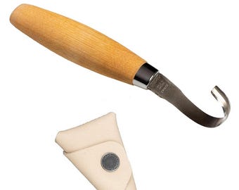 Mora 162S roestvrijstalen lepelkom snijgereedschap met dubbele rand en Mora-schede