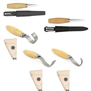 Mora-houtsnijbeitelhaken + scheden 162/163/164/106/120 Morakniv-lepelkom