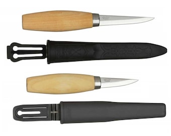 Mora 106 en 120 houtsnijmessenset gemaakt in Zweden