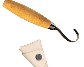 Mora 164S LINKSHANDIG roestvrijstalen lepelsnijgereedschapshaak en Mora-zakje