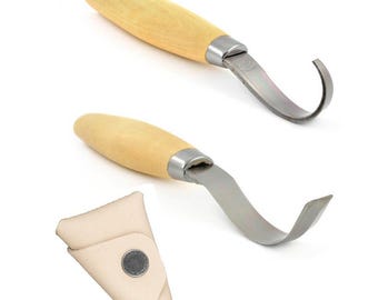 Mora 164 163 houtsnijhakenpakket roestvrijstalen lepelkom met schede