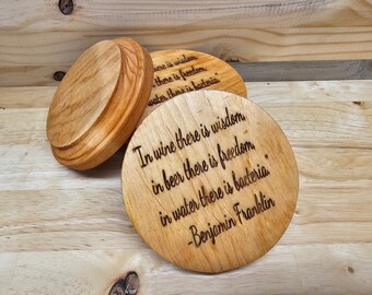 coasters (Ben Franklin quote)