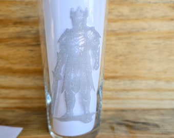 tall glass tumbler ("It's a cocktail knight")