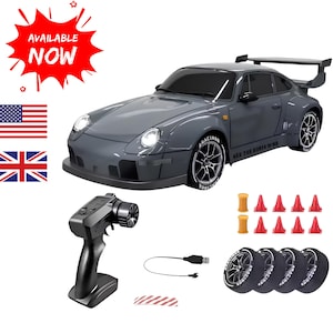 ferngesteuertes Auto 1:24 ALLRAD Hochgeschwindigkeitsauto 20 KM / H - Ferngesteuertes Auto mit LED-Lichtern, Ersatzreifen, Wiederaufladbares Spielzeug, Geschenk für Kinder & Erwachsene