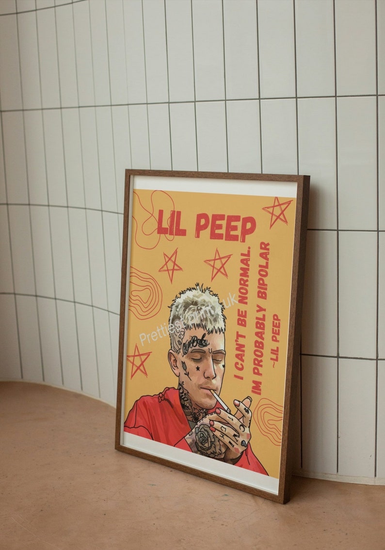 Lil Peep Cartoon Wall Art Poster - Etsy Australia