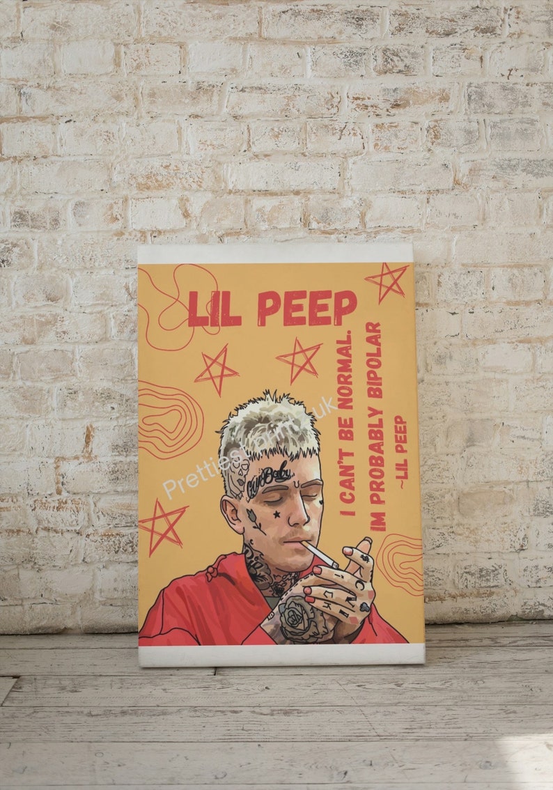 Lil Peep Cartoon Wall Art Poster - Etsy Australia