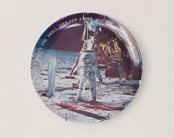 Vintage Moon Landing Souvenir Plate Melamine Plate Apollo Moon Landing Plate Space Decor NASA Nerd Decor Texas Ware Melamine Plate Vtg 1969