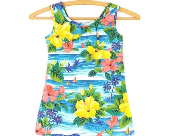 Mädchen Hawaii-Aloha Kleid: Kole Kole Floral Cotton, Größe 4T (passend für 3T?)