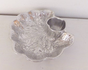 Wilton Armetale Serving Bowl with Radish & Cabbage Motif Vegetable Dip Tray Wilton #357244 Chip and Dip Bowl Crudites Serving Dish Easter