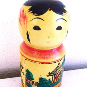 Kokeshi Doll Candleholder Wooden Doll Japanese Doll Hand Painted Japan Figurine Japanese Folk Art Traditional Japanese Decor Asian Figure