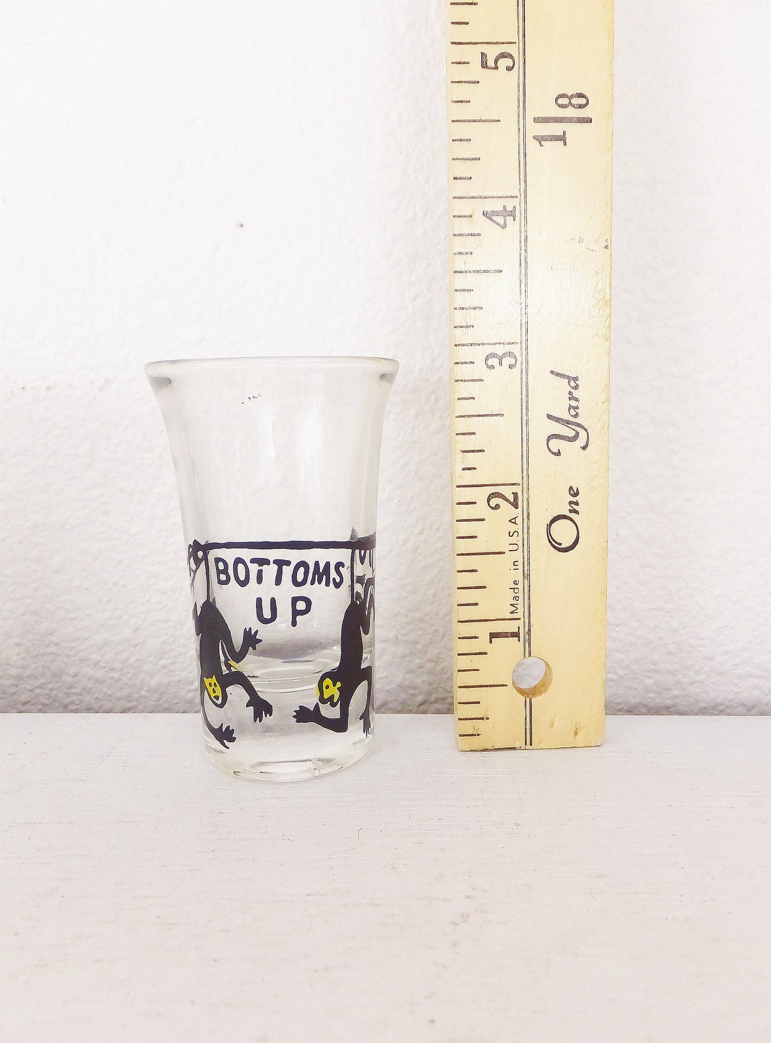 Vintage Bottoms up Shot Glasses Set of 6 Set of Six Bottoms up Etsy