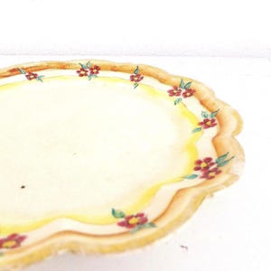 Vintage 1930s Floral Plate: Hand-Painted Scalloped Cottagecore Decor