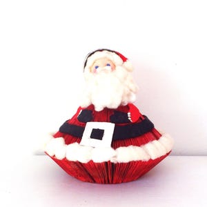 Vintage 1950s Santa Doll: Upcycled Mid-Century Christmas Decor