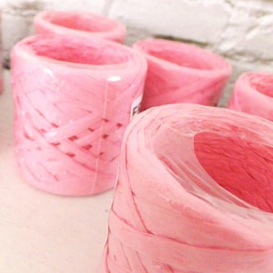 IKEA FRAMSTÄLLA Pink Paper Raffia Ribbon - 10 Spools