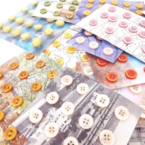 Vintage Pink Plastic Buttons: Mid-Century Sewing Notions, Card Mounted