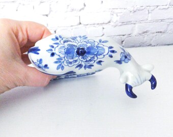 Royal Delft Cow Figurine: Hand-Painted Blue & White Dutch