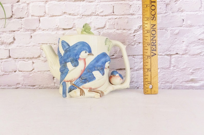 Takahashi Teapot With Blue Birds Hand Painted Porcelain Tea Etsy