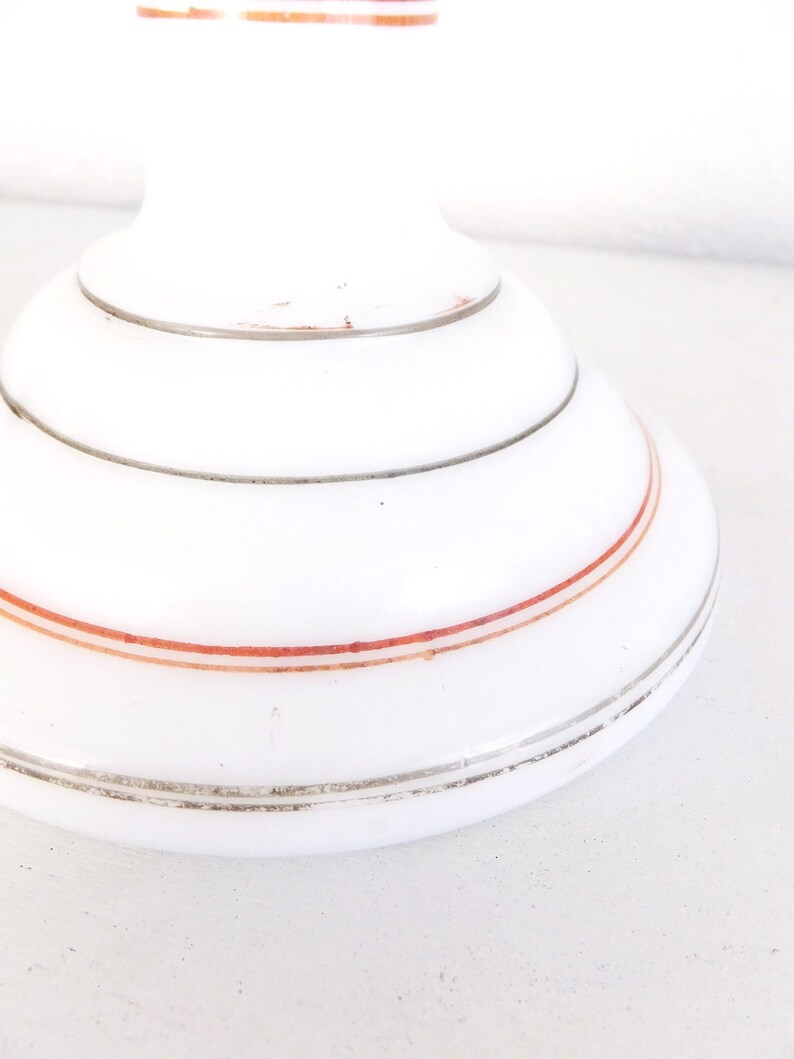 Vintage Milk Glass Cake Plate Stand: Floral Wedding Centerpiece image 9
