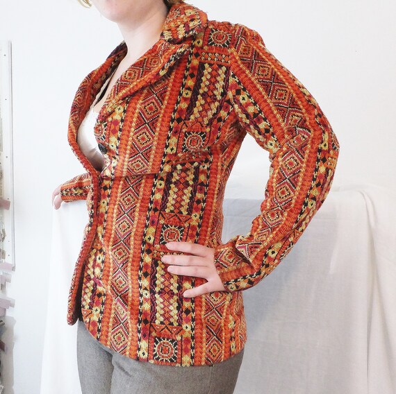 Vintage Blazer Jacket Orange Jacket Aladdin Jacket