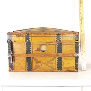 Antique Doll Steamer Trunk: Victorian Toy Chest, Prop Trunk