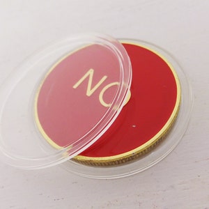 Decision Coin Yes or No Coin Choice Coin Brass Red Green Libra Gift Gambling Coin Fate Choice Flip Coin Enamel Brass Yes No Flip Fate Coin image 5